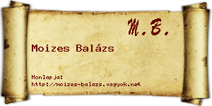 Moizes Balázs névjegykártya